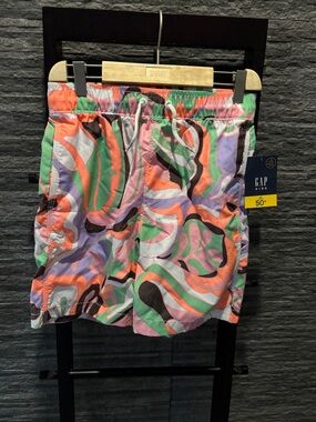 GAP Men’s Multicolor Abstract Swim Shorts - Pink, Green, Orange, Purple